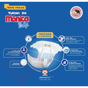 Fralda Turma da Mônica Jumbo XG com 20 unidades - 9 a 13kg