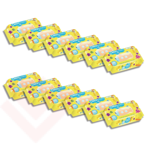 Kit com 12 pacotes de Lenços Umedecidos Clean Baby de 100 unidades