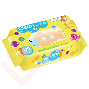 Kit com 12 pacotes de Lenços Umedecidos Clean Baby de 100 unidades