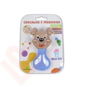 Chocalho e Mordedor Vila Toy – Cachorrinho Azul