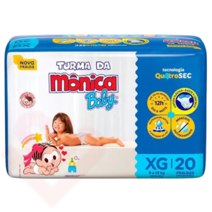 Fralda Turma da Mônica Jumbo XG com 20 unidades - 9 a 13kg